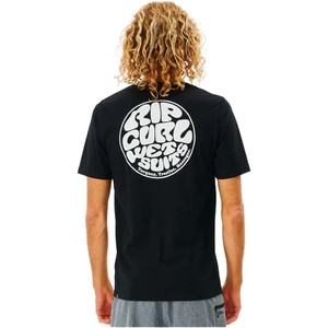 2024 Rip Curl Mens Icons Of Surf Short Sleeve Rash Vest 12FMRV - Black